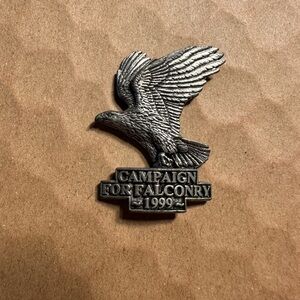 Silver Falconry Campaign Pin